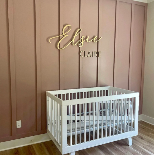 Custom Name, First and Middle name (Cursive and Block)