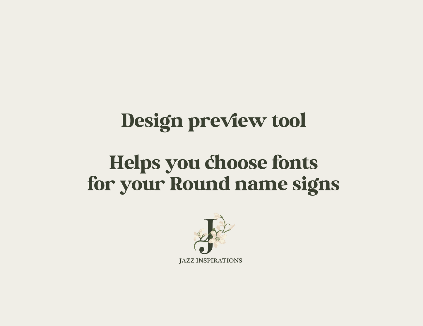 Font Preview for Round Name Signs
