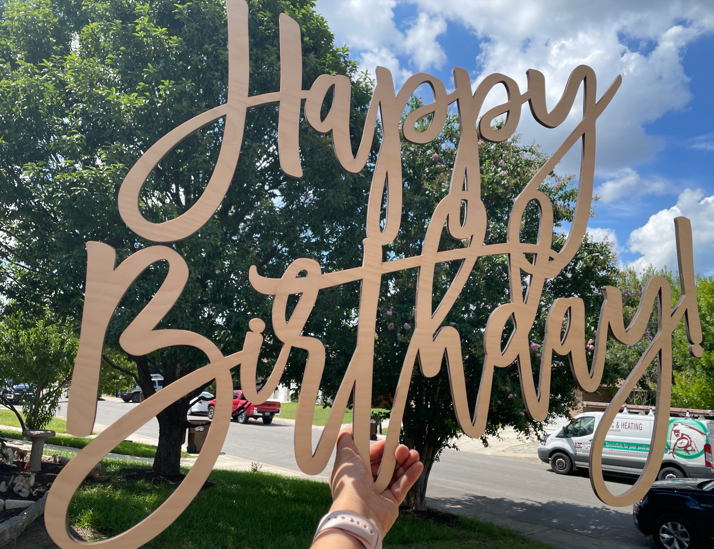 Happy Birthday wooden sign