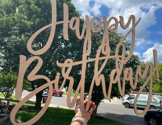Happy Birthday wooden sign