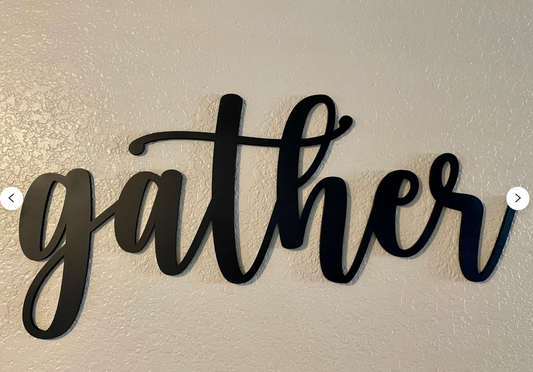 Gather Laser cut wood sign