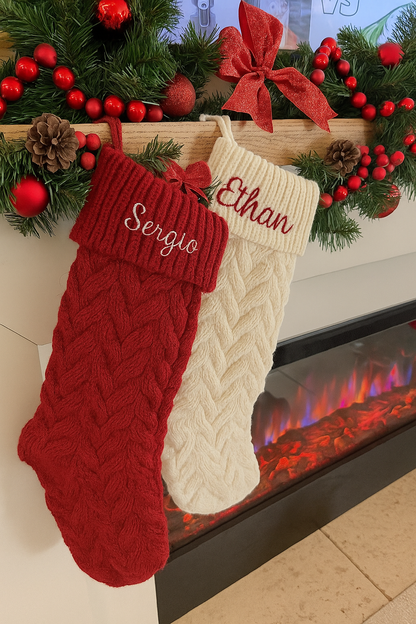 Personalized Knit Christmas Stocking