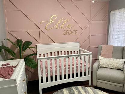 Custom Name, First and Middle name (Cursive and Block)