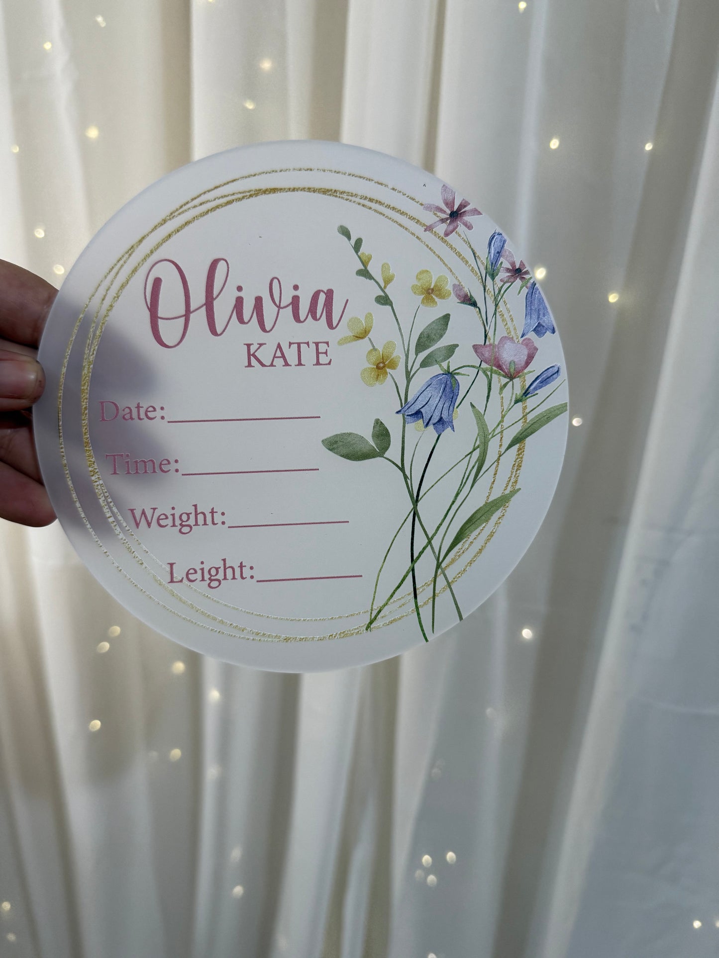 Acrylic Birth Announcement Sign