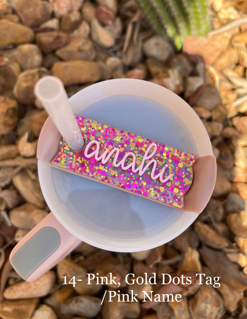 40oz or 60oz Stanley Personalized Butterflies Name Tag