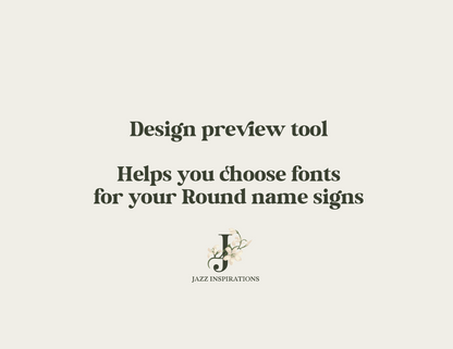Font Preview for Round Name Signs