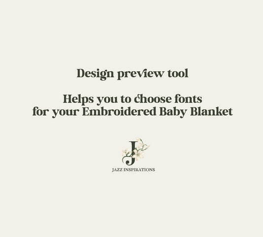 Font Preview for Embroidered Blanket