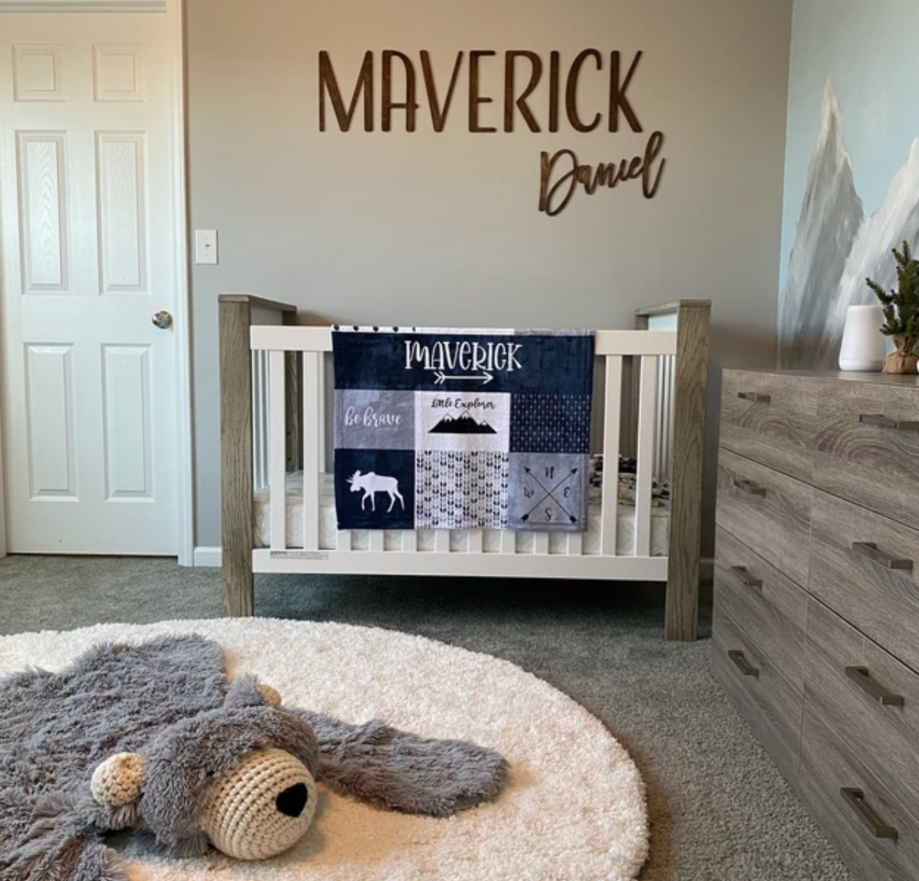 Custom Name, First and Middle Name (Block and Cursive)