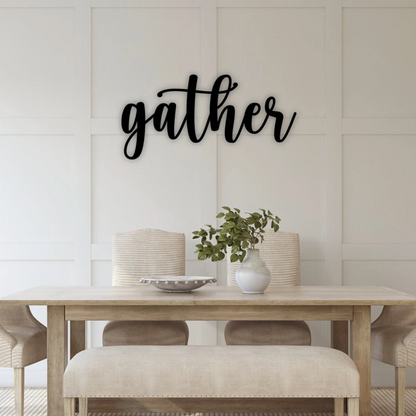 Gather Laser cut wood sign
