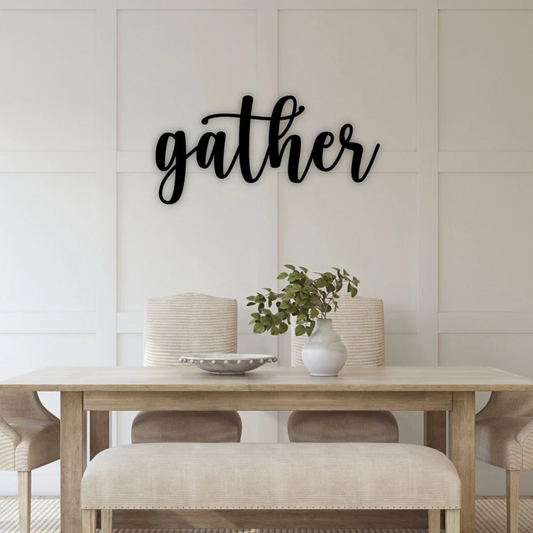 Gather Laser cut wood sign