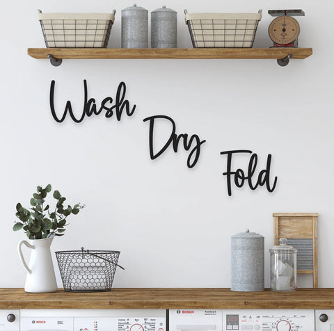 Wash Dry Fold Wood Sign